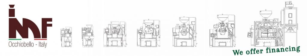 IMF roaster lineup RM6 to RM480 — full model range, compact to industrial. Financing available.